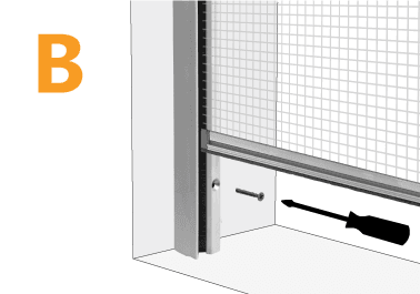 B Rullo sieta uzstādīšana